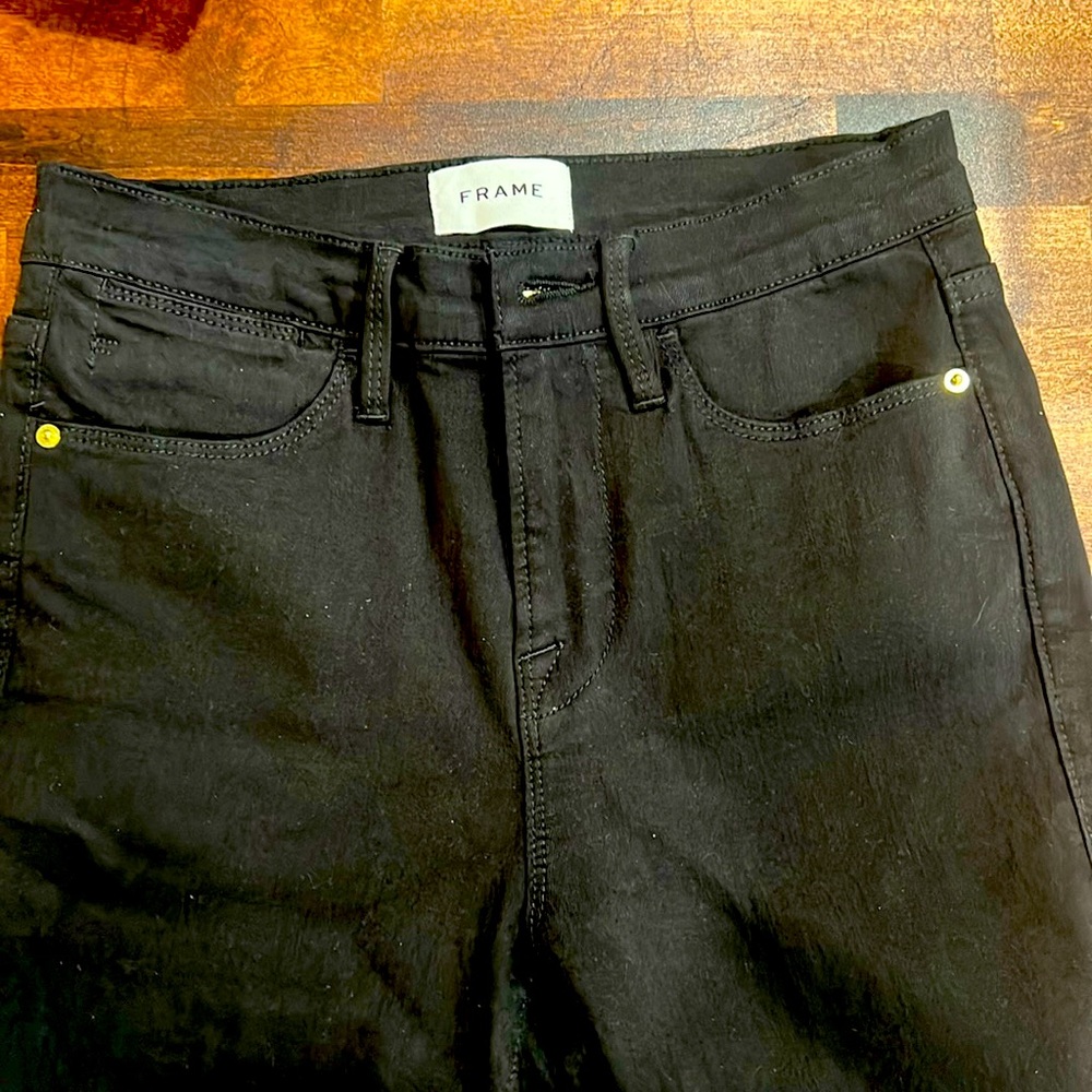 Frame deep Rinse Blue High Rise Skinny Capri